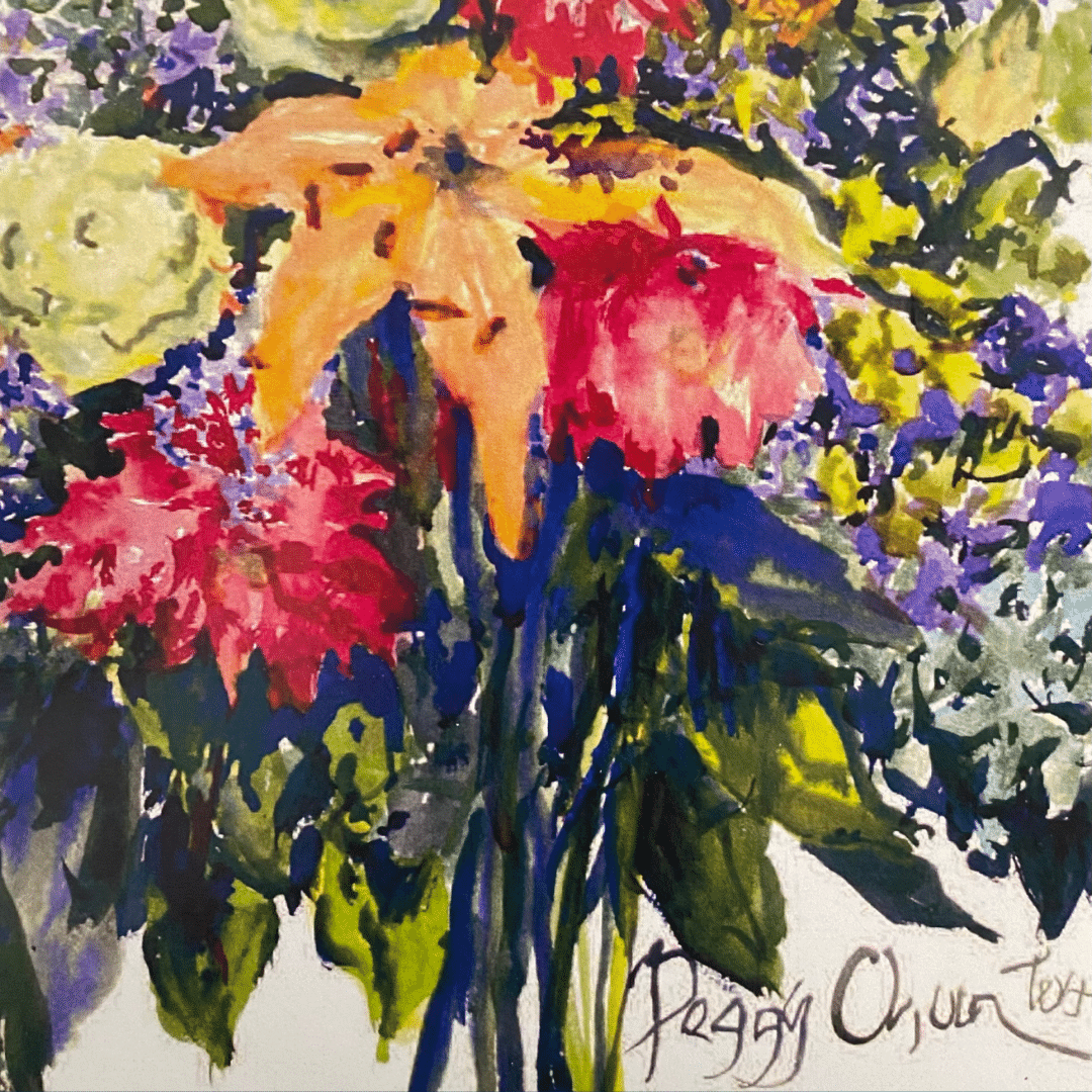 Painting of flowers by person living with ALS